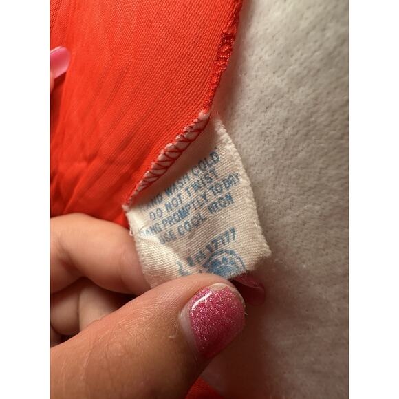 Vintage 60s Union Made Red Silky Sexy Lace V Neck Camisole Top Size M Stretchy - Picture 5 of 6